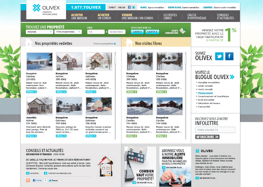 Site internet Olivex